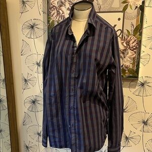 Men's Blue and Black Striped Shirt Ted baker 6